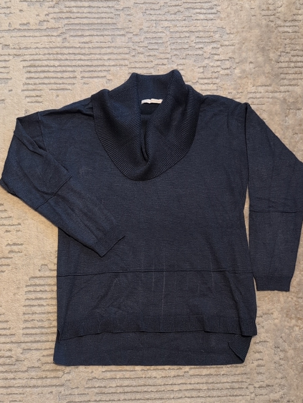 Cozy Navy Cowl Neck Sweater